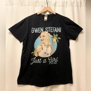 Black Graphic T-Shirt with Gwen Stefani Print